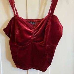 Cropped velvet cami
